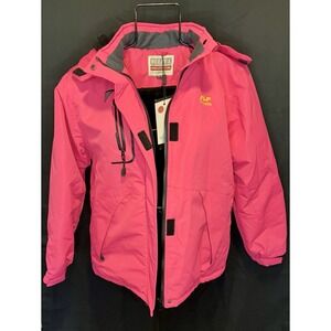 WULFUL Girl's Pink Waterproof Ski Jacket Warm Fleece Coat Hooded Size 10-12